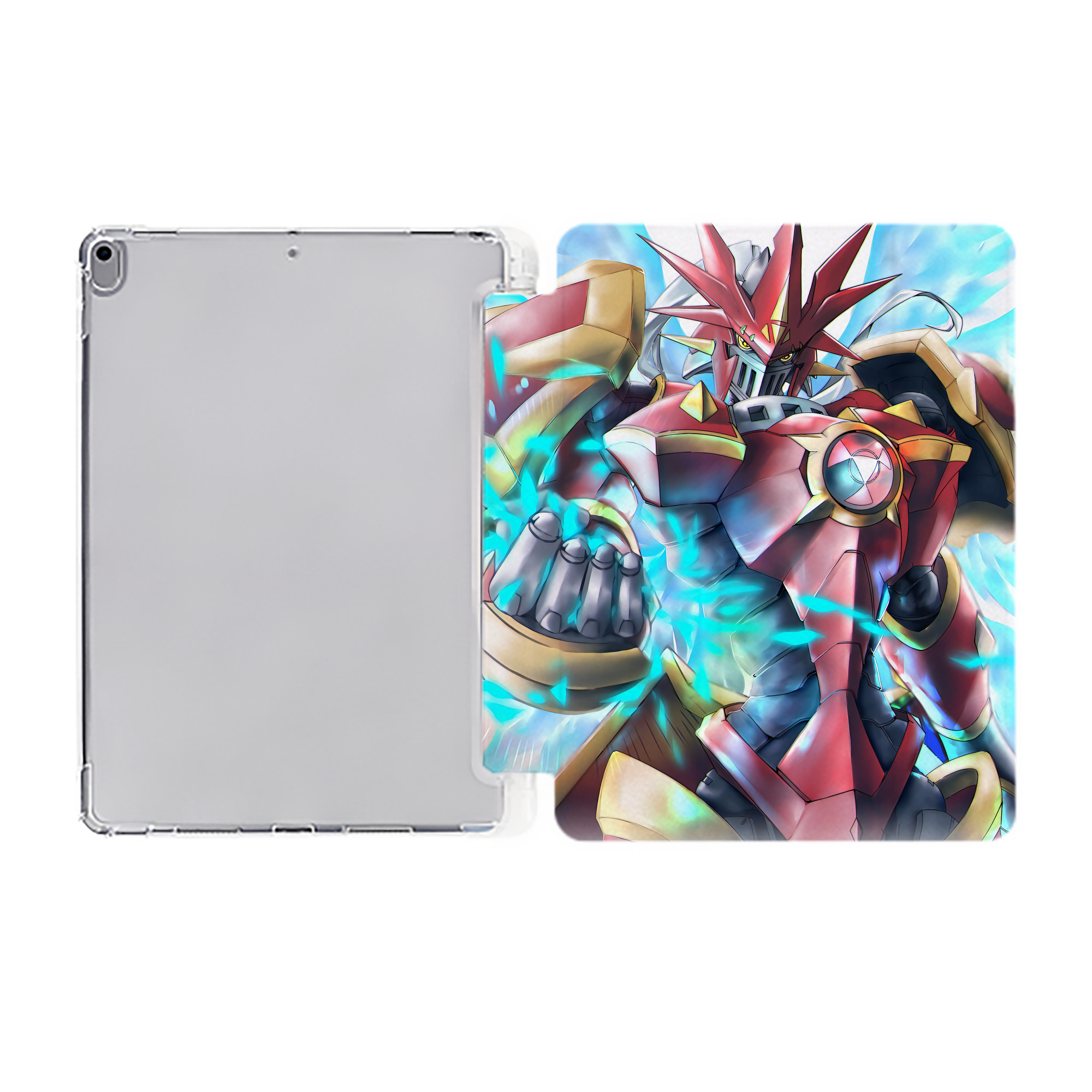 （画像用） Digimon デジタルモンスター/デジモン IPad ケース ペン収納付き 三つ折りスタンド PUレザー×シリコン 対応機種9.5/10.5/10.9インチ